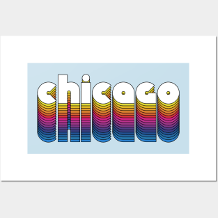 Chicago Pride // Retro Rainbow Design Posters and Art